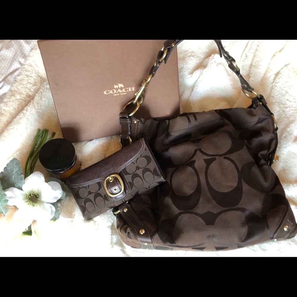 Coach Carly Monogram Bag + Matching Large Wallet